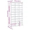 Barna tölgy színű szerelt fa CD-szekrény 102 x 23 x 177,5 cm