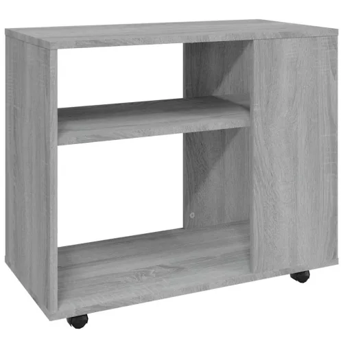 Szürke sonoma színű szerelt fa kisasztal 70 x 35 x 55 cm