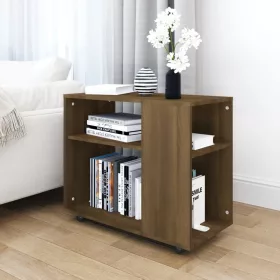 Barna tölgy színű szerelt fa kisasztal 70 x 35 x 55 cm