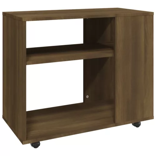 Barna tölgy színű szerelt fa kisasztal 70 x 35 x 55 cm