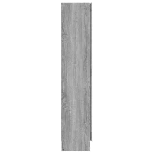 Szürke sonoma színű szerelt fa vitrinszekrény 82,5x30,5x150 cm