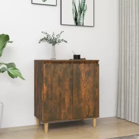   Füstös tölgy színű szerelt fa tálalószekrény 60 x 35 x 70 cm