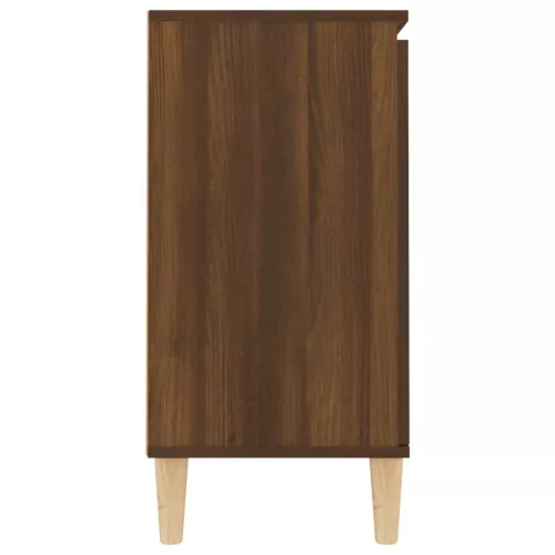 Barna tölgyszínű szerelt fa tálalószekrény 101 x 35 x 70 cm