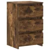 2 db füstös tölgy színű szerelt fa éjjeliszekrény 40x35x62,5 cm
