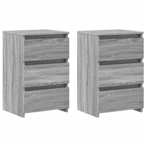 2 db szürke sonoma szerelt fa éjjeliszekrény 40x35x62,5 cm