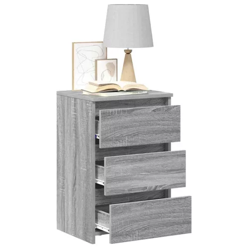 2 db szürke sonoma szerelt fa éjjeliszekrény 40x35x62,5 cm