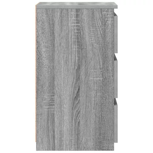 2 db szürke sonoma szerelt fa éjjeliszekrény 40x35x62,5 cm