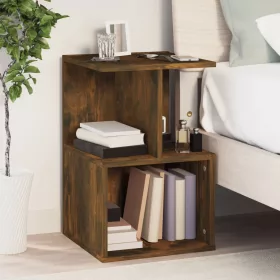   Füstös tölgy színű szerelt fa éjjeliszekrény 35 x 35 x 55 cm