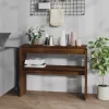 Barna tölgyszínű szerelt fa tálalóasztal 102 x 30 x 80 cm
