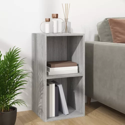 Szürke sonoma színű szerelt fa lemeztároló doboz 71x34x36 cm