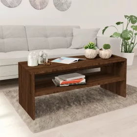   Barna tölgyszínű szerelt fa dohányzóasztal 100 x 40 x 40 cm