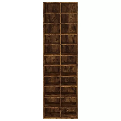 Füstös tölgy színű szerelt fa cipősszekrény 54 x 34 x 183 cm