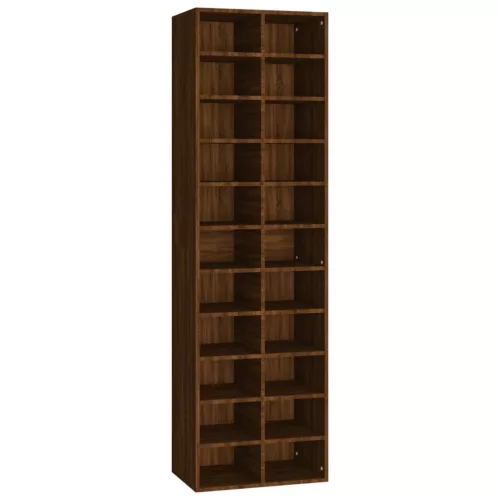 Barna tölgy színű szerelt fa cipősszekrény 54 x 34 x 183 cm