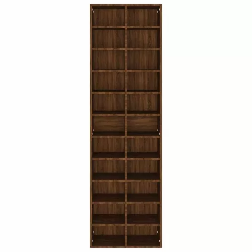 Barna tölgy színű szerelt fa cipősszekrény 54 x 34 x 183 cm