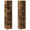 2 db füstös tölgy színű szerelt fa CD-szekrény 21x16x93,5 cm