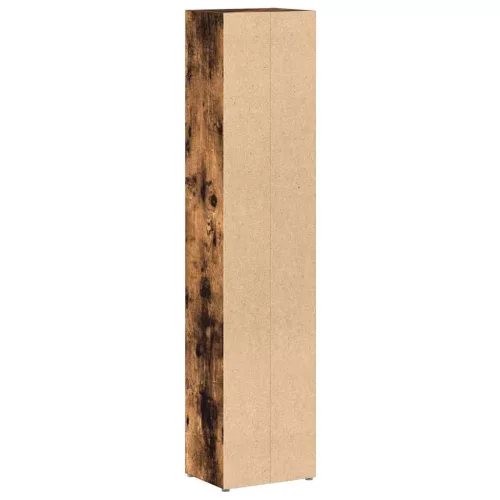 2 db füstös tölgy színű szerelt fa CD-szekrény 21x16x93,5 cm