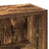 2 db füstös tölgy színű szerelt fa CD-szekrény 21x16x93,5 cm