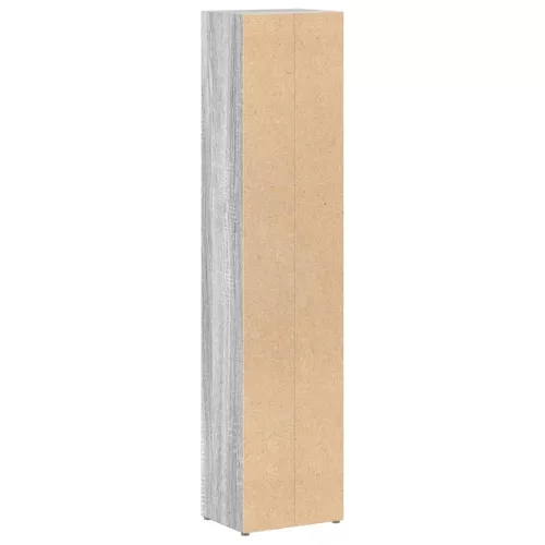 2 db szürke sonoma színű szerelt fa CD-szekrény 21x16x93,5 cm