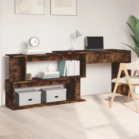   Füstös tölgy színű szerelt fa sarokasztal 200 x 50 x 76 cm