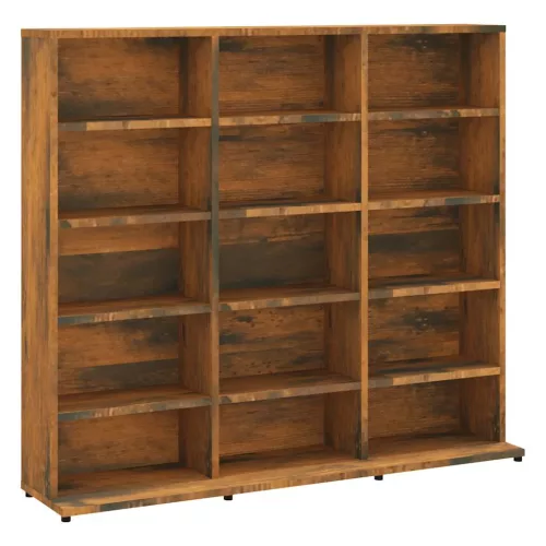 Füstös tölgy színű szerelt fa CD-szekrény 100 x 23 x 89,5 cm