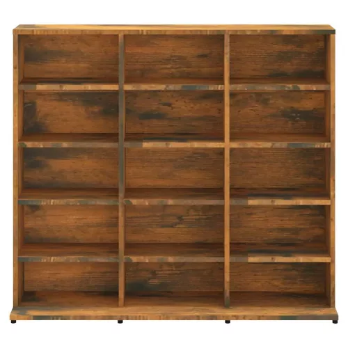 Füstös tölgy színű szerelt fa CD-szekrény 100 x 23 x 89,5 cm