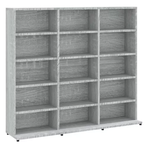 Szürke sonoma színű szerelt fa CD-szekrény 100 x 23 x 89,5 cm