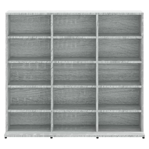 Szürke sonoma színű szerelt fa CD-szekrény 100 x 23 x 89,5 cm