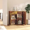 Füstös tölgy színű szerelt fa tálalószekrény 80x36x75 cm