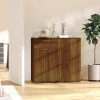 Barna tölgyszínű szerelt fa tálalószekrény 80x36x75 cm