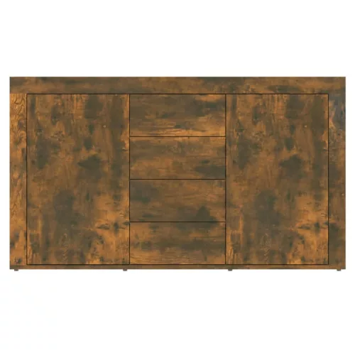 Füstös tölgy színű szerelt fa tálalószekrény 120 x 36 x 69 cm