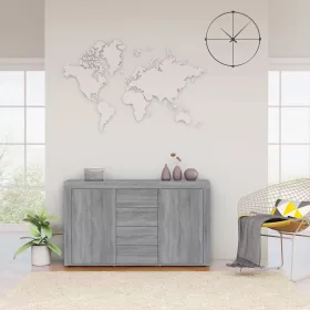   Szürke sonoma színű szerelt fa tálalószekrény 120 x 36 x 69 cm