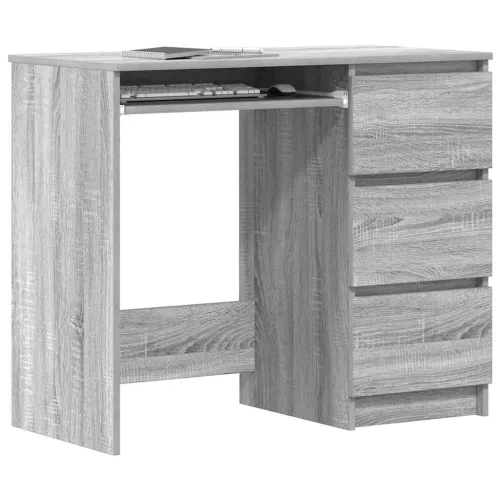 Szürke sonoma színű szerelt fa íróasztal 90x45x76 cm