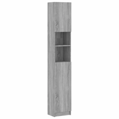 Szürke sonoma szerelt fa fürdőszobaszekrény 32 x 25,5 x 190 cm