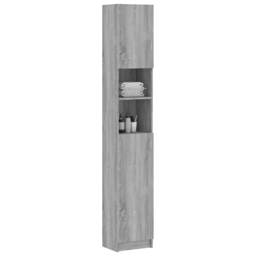 Szürke sonoma szerelt fa fürdőszobaszekrény 32 x 25,5 x 190 cm