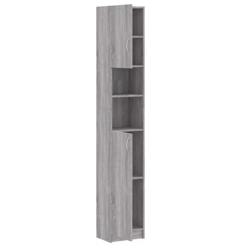 Szürke sonoma szerelt fa fürdőszobaszekrény 32 x 25,5 x 190 cm