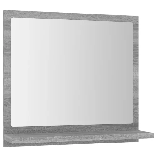 Szürke sonoma színű szerelt fa fürdőszobatükör 40x10,5x37 cm