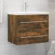 Füstös tölgy színű szerelt fa mosdószekrény 60 x 38,5 x 48 cm