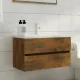 Füstös tölgy színű szerelt fa mosdószekrény 80 x 38,5 x 45 cm