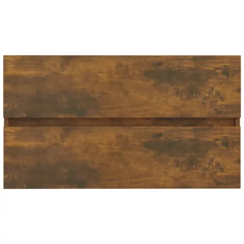 Füstös tölgy színű szerelt fa mosdószekrény 80 x 38,5 x 45 cm