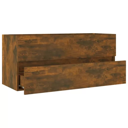 Füstös tölgy színű szerelt fa mosdószekrény 100 x 38,5 x 45 cm