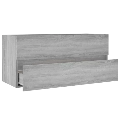 Szürke sonoma színű szerelt fa éjjeliszekrény 100x38,5x45 cm