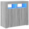 Szürke sonoma tálalószekrény LED-világítással 80 x 35 x 75 cm