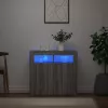 Szürke sonoma tálalószekrény LED-világítással 80 x 35 x 75 cm