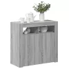 Szürke sonoma tálalószekrény LED-világítással 80 x 35 x 75 cm