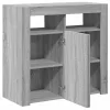 Szürke sonoma tálalószekrény LED-világítással 80 x 35 x 75 cm