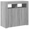 Szürke sonoma tálalószekrény LED-világítással 80 x 35 x 75 cm