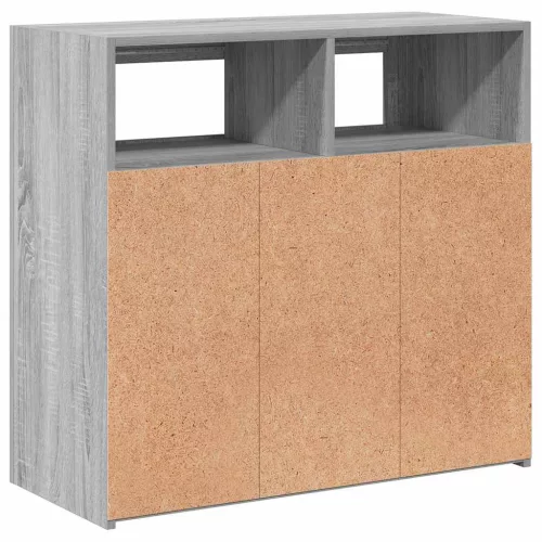 Szürke sonoma tálalószekrény LED-világítással 80 x 35 x 75 cm