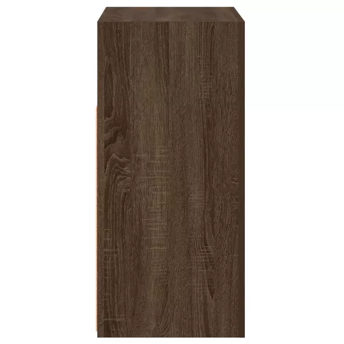Barna tölgyszínű tálalószekrény LED-ekkel 80 x 35 x 75 cm