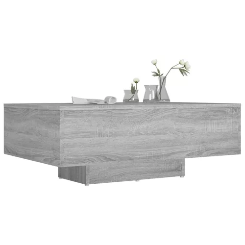 Szürke sonoma színű szerelt fa dohányzóasztal 85 x 55 x 31 cm