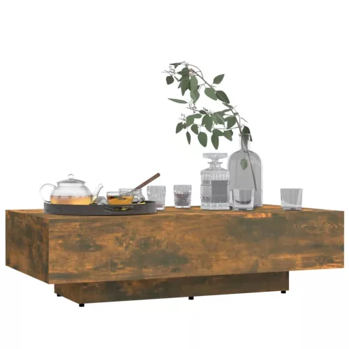 Füstös tölgy színű szerelt fa dohányzóasztal 100x49,5x31 cm